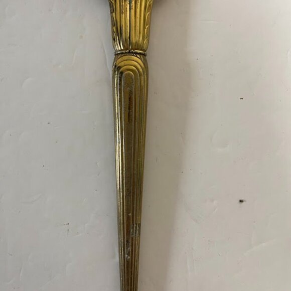 Antique Art Deco Brass Hand Mirror and Hair Brush Vanity Set main image 10